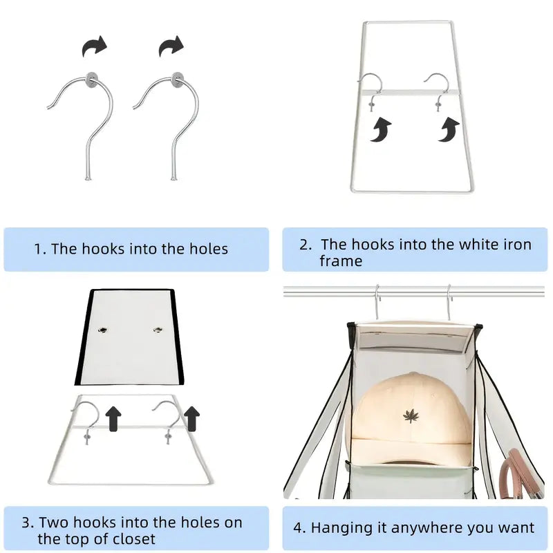 Hanging Handbag Organiser (10 Pockets)