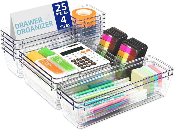 Clear Drawer Organiser Trays (Set of 25)