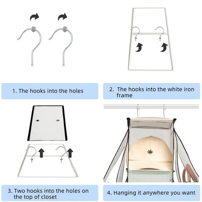 Hanging Handbag Organiser (10 Pockets)