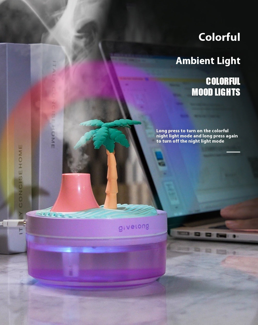 USB Desktop Humidifier with Night Light