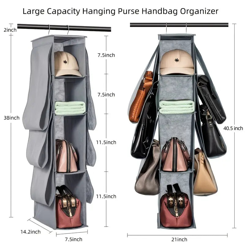 Hanging Handbag Organiser (10 Pockets)