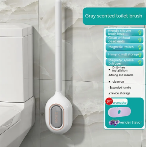 Wall-Mounted Silicone Toilet Brush