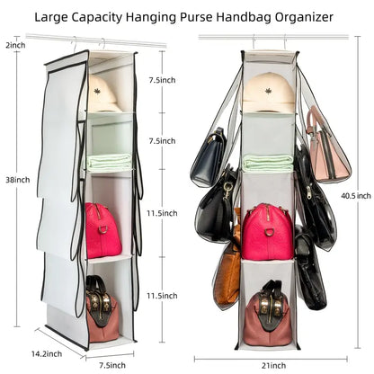 Hanging Handbag Organiser (10 Pockets)